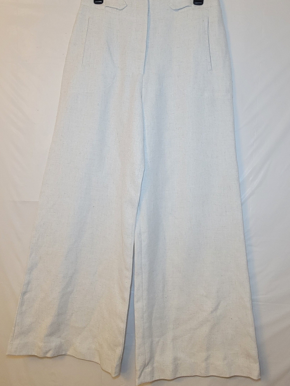 Torn by Ronny Kobo Wide Leg Linen Trousers in White